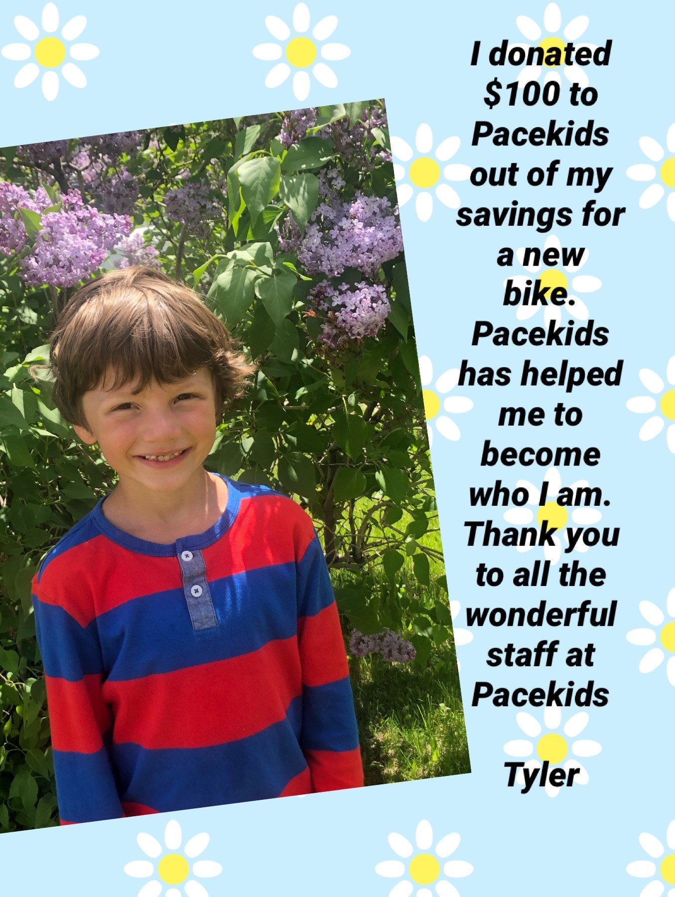 Tyler, Pacekids' Alumni from Special needs School